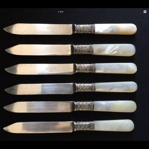 Fruit Knife Mother,of Pearl Handle SS Ferrules (6)